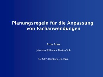 Planungsregeln für die Anpassung von Fachanwendungen