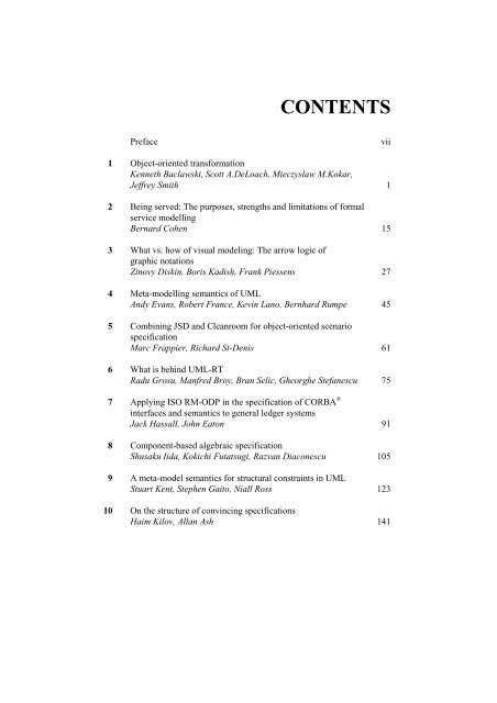 Table of Contents - Software Engineering