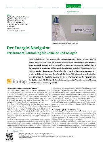 Der Energie-Navigator - Software Engineering