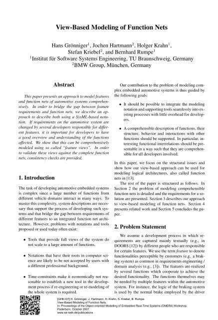 View-Based Modeling of Function Nets - Software Engineering