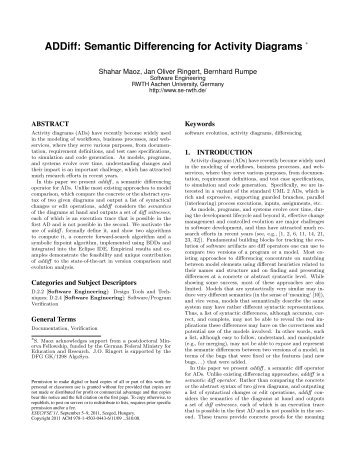 Semantic Differencing for Activity Diagrams - Software Engineering