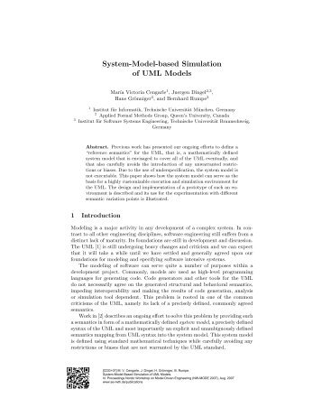 System-Model-based Simulation of UML Models - Software ...