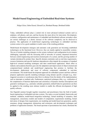 Model-based Engineering of Embedded Real-time Systems