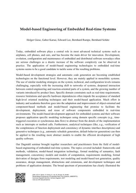 Model-based Engineering of Embedded Real-time Systems