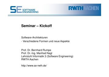 Folien zum Kick-Off Meeting - Software Engineering