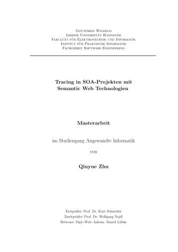 Tracing in SOA-Projekten mit Semantic Web Technologien