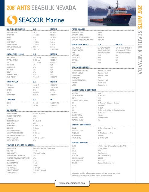 206' ahts SEABULK NEVADA - SEACOR Marine