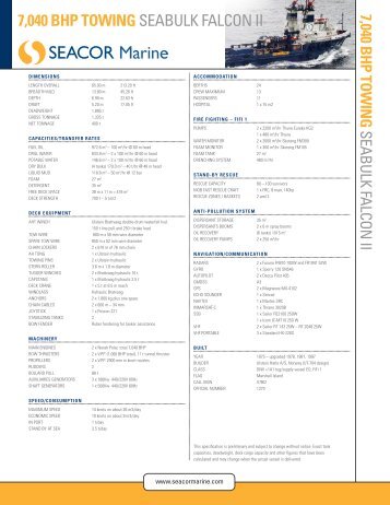 7,040 BHP towing SEAbulk FAlCON II - SEACOR Marine