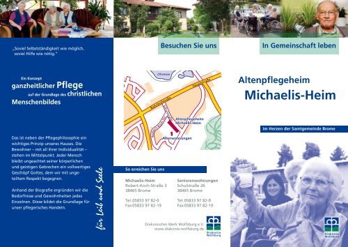 Faltblatt Altenpflegeheim Michaelis-Heim - Diakonie Wolfsburg