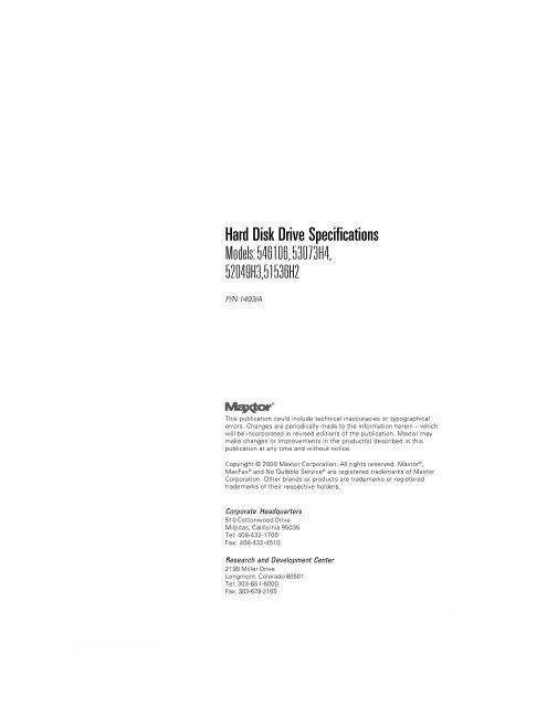 Hard Disk Drive Specifications Models h4 Seagate