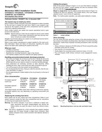 Momentus 5400.3 Installation Guide - Seagate