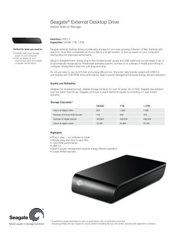 SeagateÂ® External Desktop Drive