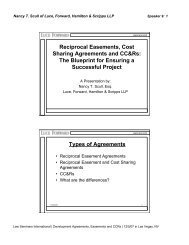 Reciprocal Easements, Cost Sharing Agreements and CC&Rs;