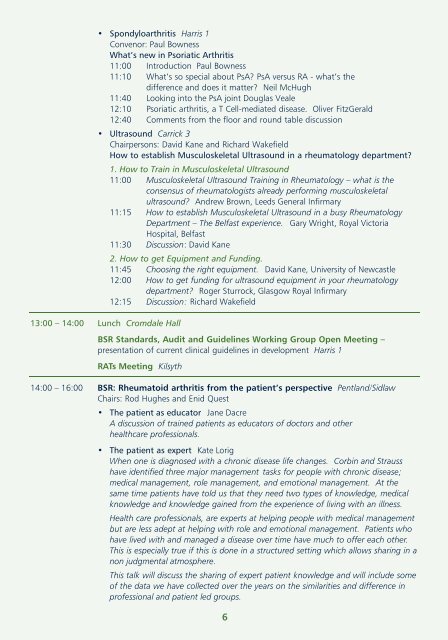 View conference programme - The British Society for Rheumatology