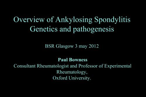 Overview of ankylosing spondylitis genetics and pathogenesis