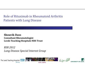 Role of Rituximab in Rheumatoid Arthritis Patients with Lung Disease