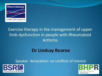 Exercise therapy in the management of upper limb dysfunction in ...