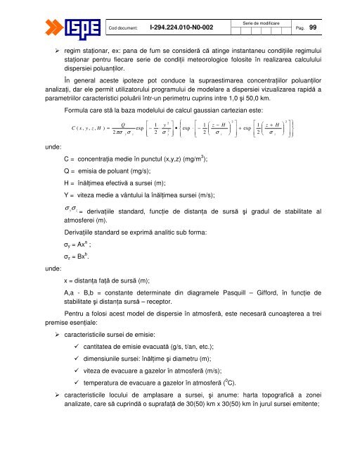 Raport de impact asupra mediului - Complexul Energetic Rovinari