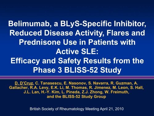 BLISS-52 - The British Society for Rheumatology