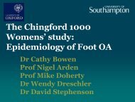 Foot outcomes from the Chingford cohort study of