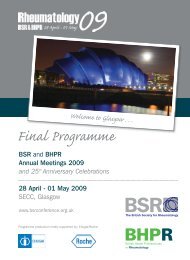 Final Programme - The British Society for Rheumatology