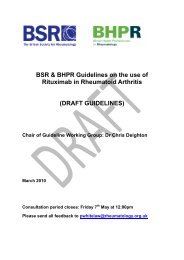 BSR & BHPR Guidelines on the use of Rituximab in Rheumatoid ...