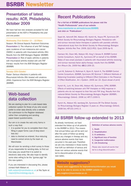 BSRBR|Newsletter - The British Society for Rheumatology