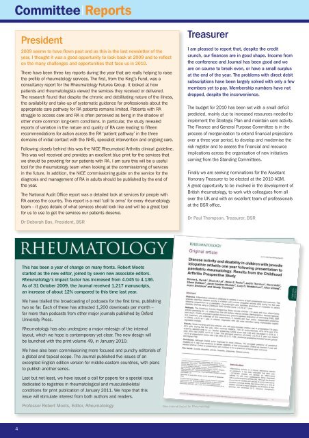 December 2009 - The British Society for Rheumatology