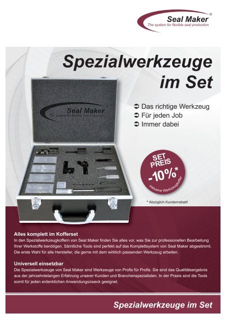 Spezialwerkzeuge im Set - seal maker