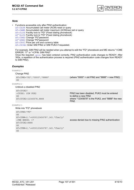 MC52i AT Command Set