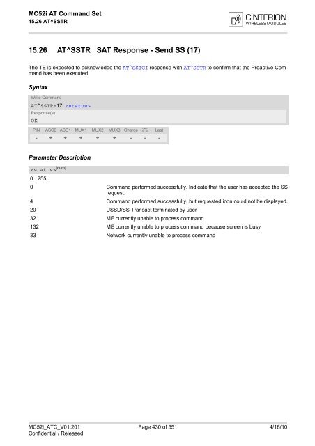 MC52i AT Command Set