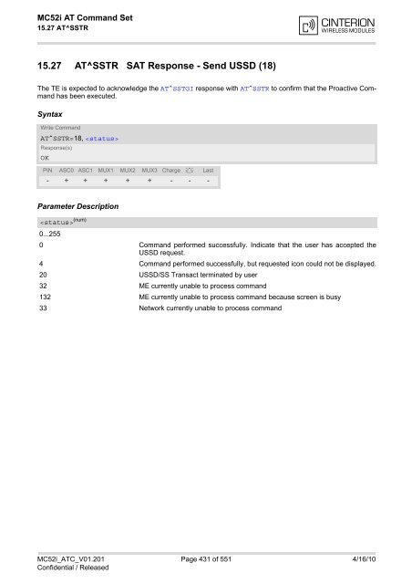 MC52i AT Command Set