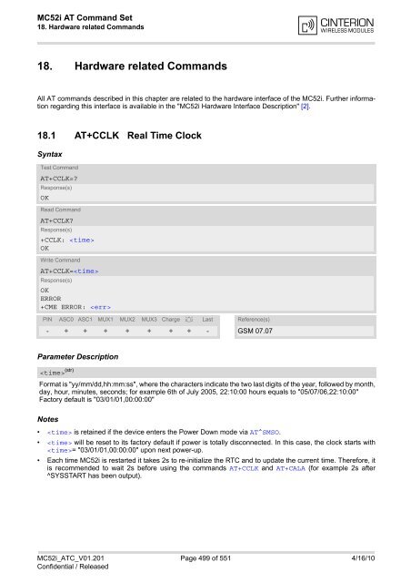 MC52i AT Command Set