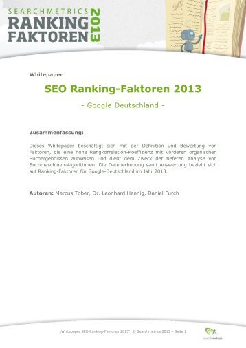 SEO Ranking-Faktoren 2013 - Searchmetrics