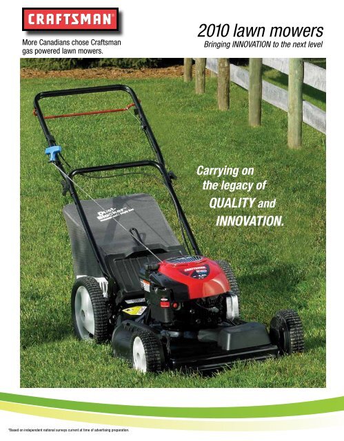 2010 lawn mowers Sears Canada