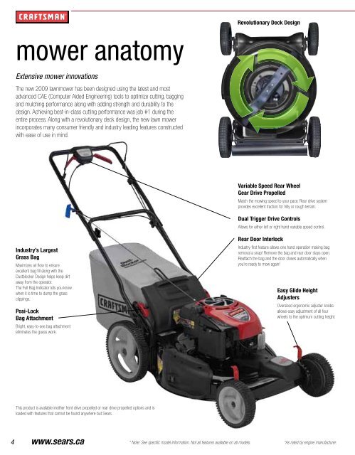 2009 lawn mowers - Sears Canada