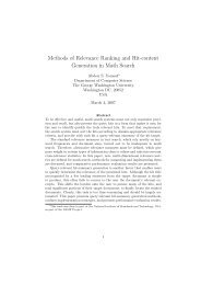 Methods of Relevance Ranking and Hit-content Generation in Math ...