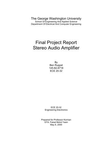 Final Project Report Stereo Audio Amplifier - SEAS - George ...