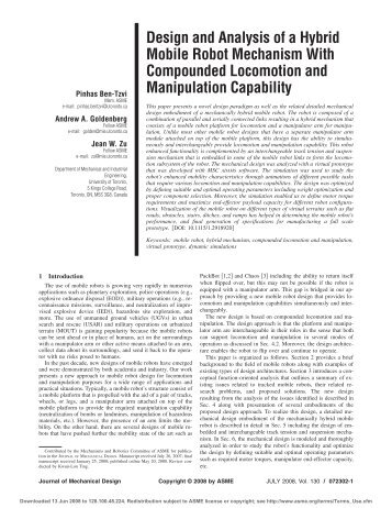 Design and Analysis of a Hybrid Mobile Robot Mechanism ... - SEAS