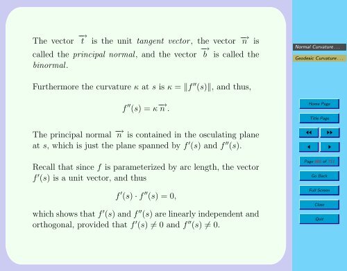 14.4. Normal Curvature and the Second Fun- damental Form