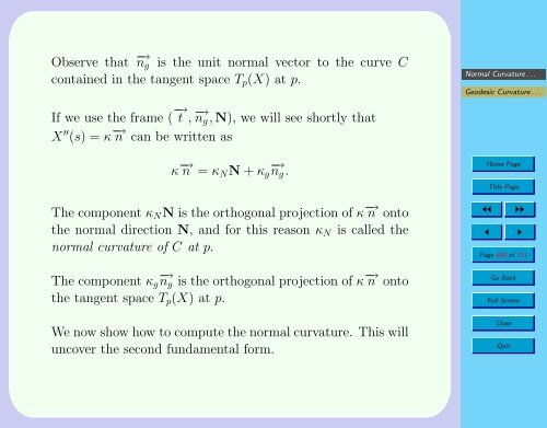 14.4. Normal Curvature and the Second Fun- damental Form
