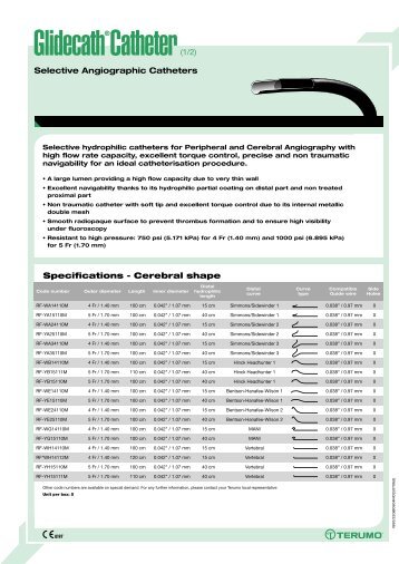 Terumo Embolotherapy Catalogue - Essentialink