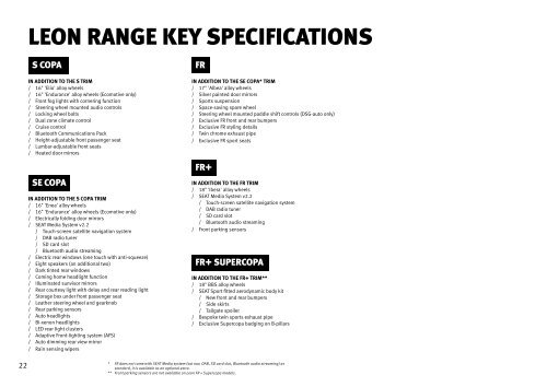 RANGE PRICE LIST - Seat