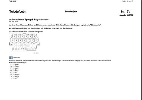 Stromlaufplan Relais fÃ¼r Wasch-Wisch - Seat Forum