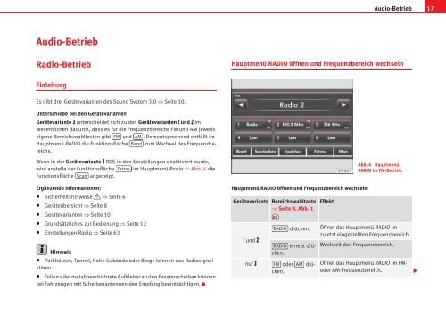 SEA T S O U N D SYSTEM 3 .0 BETRIEBS ANLEITUNG - Seat Forum