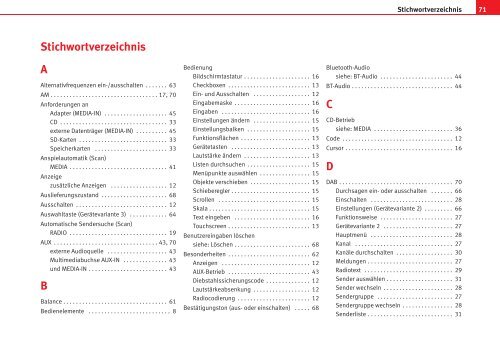 SEA T S O U N D SYSTEM 3 .0 BETRIEBS ANLEITUNG - Seat Forum