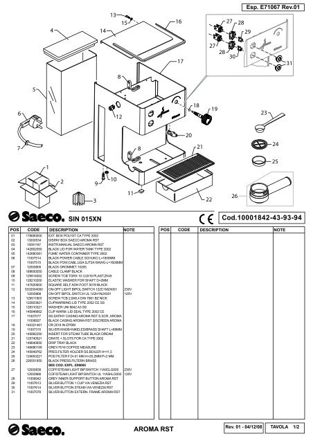 Saeco Aroma Wiring Diagram - Wiring Diagram