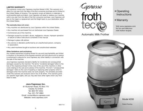 Milk Frother Recipes - Capresso