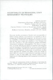 acceptability of behavioral staff management techniques