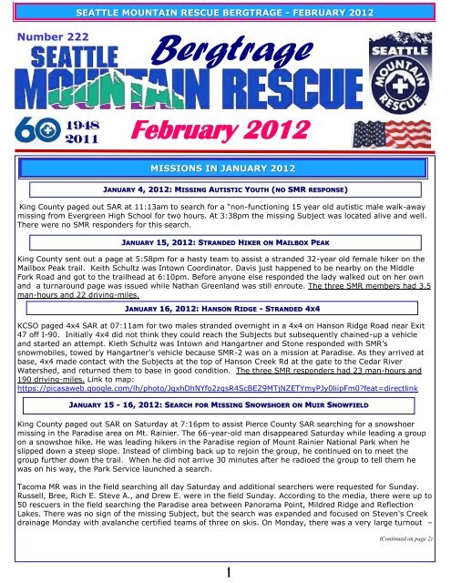 February - Seattle Mountain Rescue